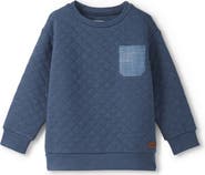 Hatley Kids' Ensign Blue Quilted Crewneck Sweatshirt