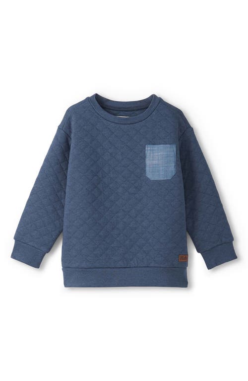 Hatley Kids' Ensign Blue Quilted Crewneck Sweatshirt In Blue