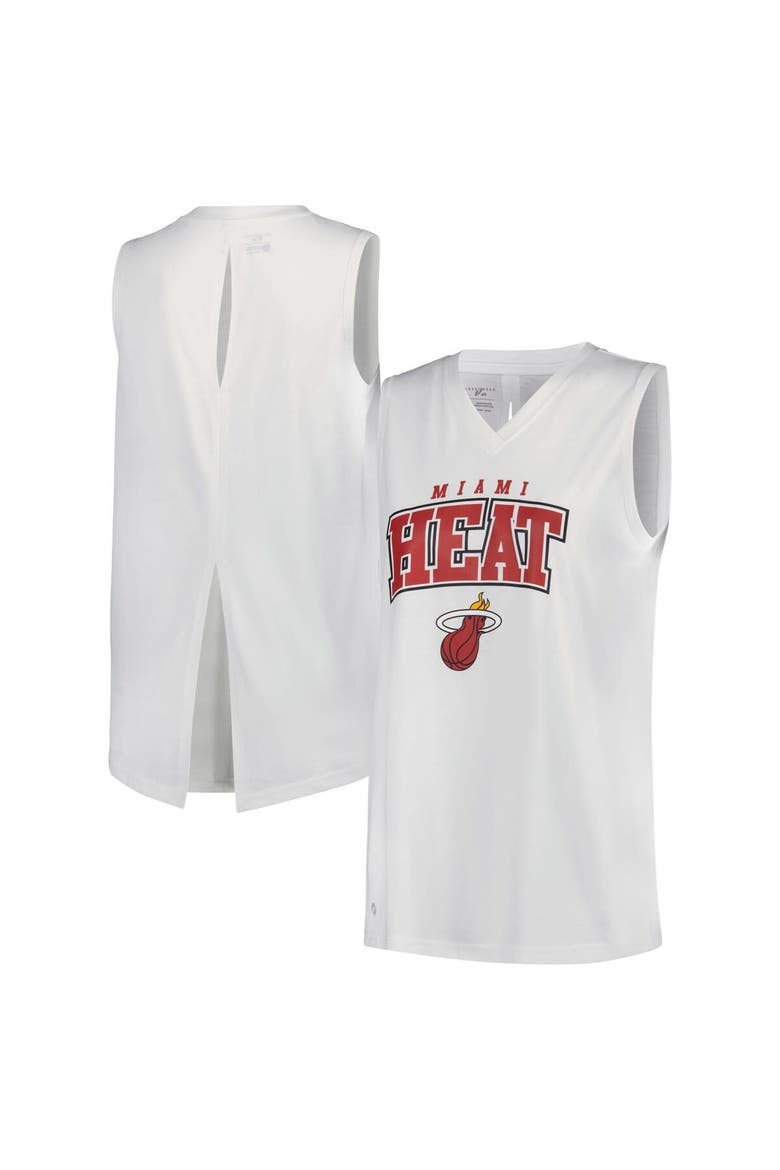 Women's Levelwear White Miami Heat Paisley Peekaboo Tank Top, Alternate, color, White