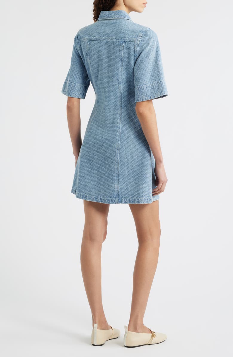 FRNCH Ellyne Embroidered Denim Shirtdress, Alternate, color, Bleu Clair
