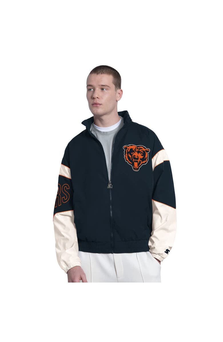 STARTER Men's Starter Navy Chicago Bears The Gust Full-Zip Hoodie, Main, color, Navy