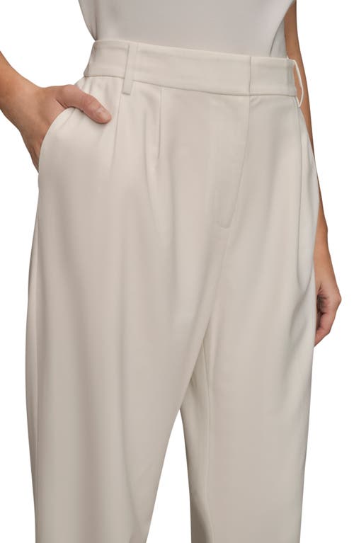 Donna Karan New York Pleated Wide Leg Pants In White