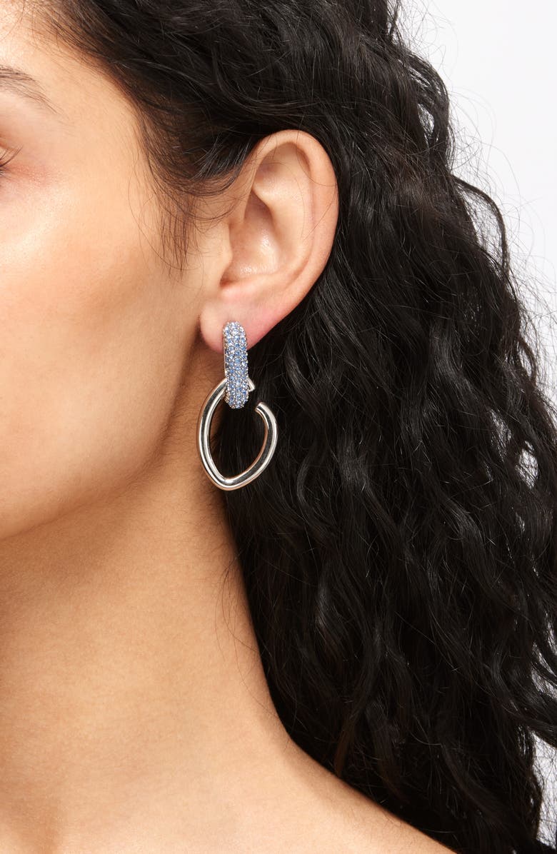 Oscar de la Renta Pavé Crystal Link Drop Earrings, Alternate, color,