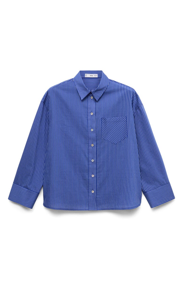 MANGO Pinstripe Button-Up Shirt, Alternate, color,