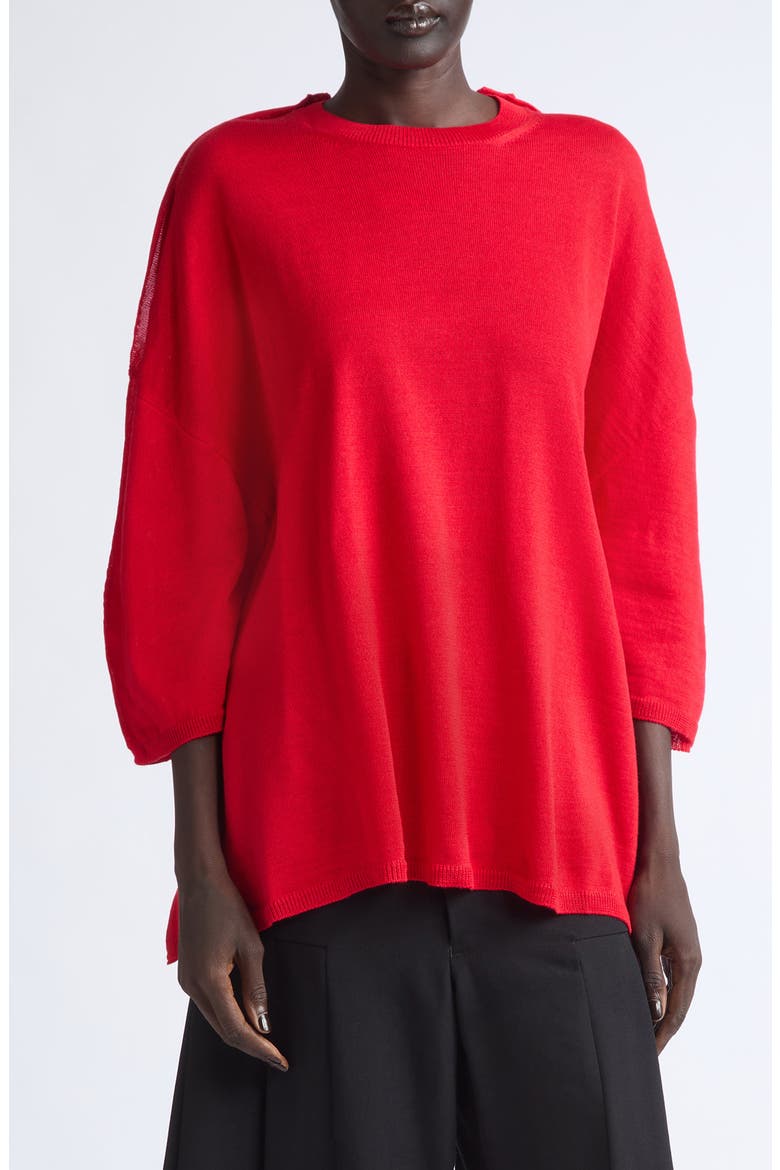12 Gauge Acrylic and Wool Sweater, Main, color, RED