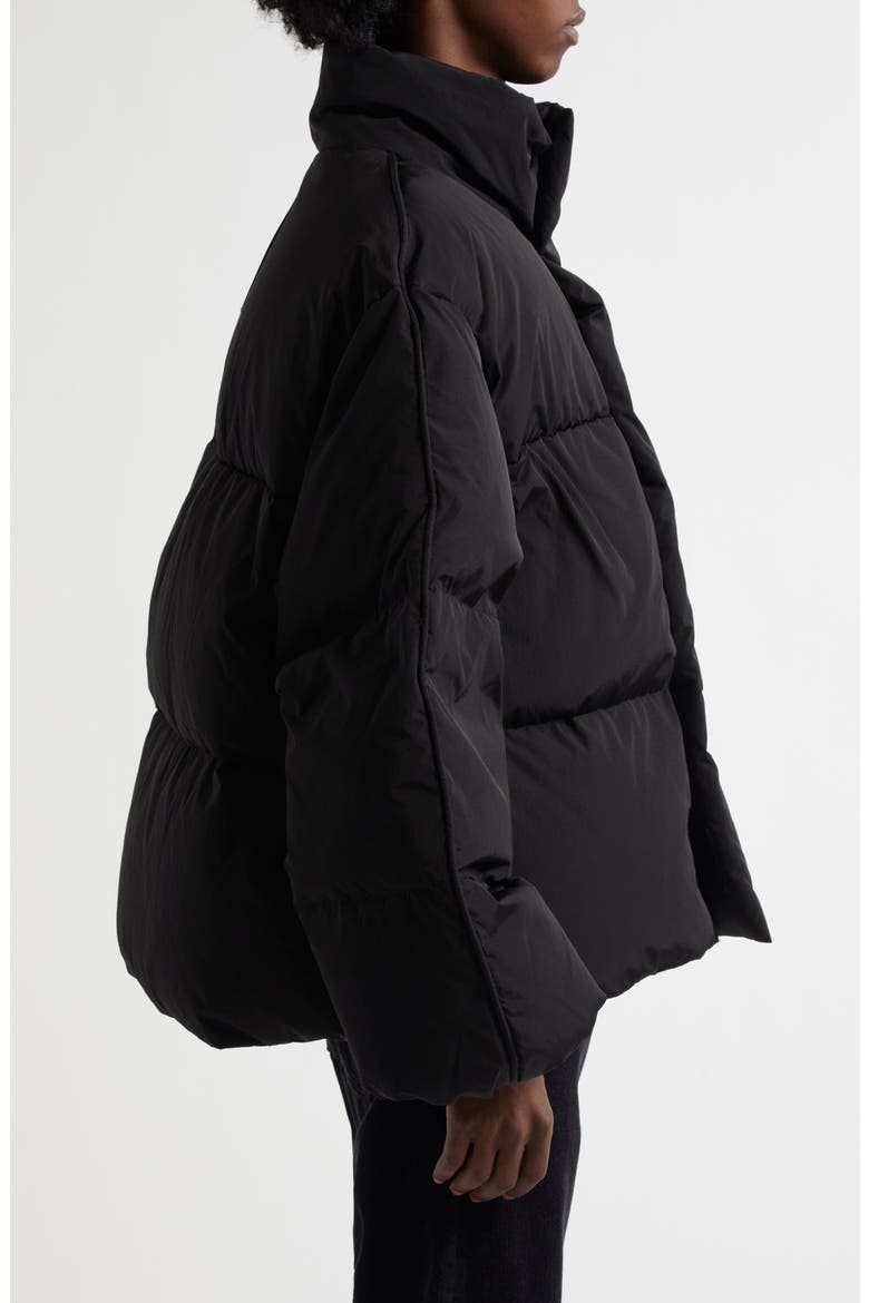 Sprayed Print Down Puffer Jacket, Alternate, color, BLACK