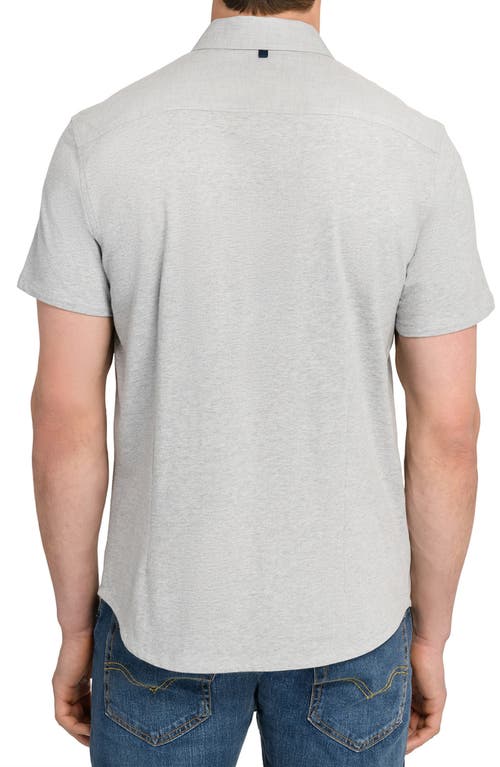 Wrk W.r.k Solid Reworked Slim Fit Short Sleeve Button-down Shirt In Gray