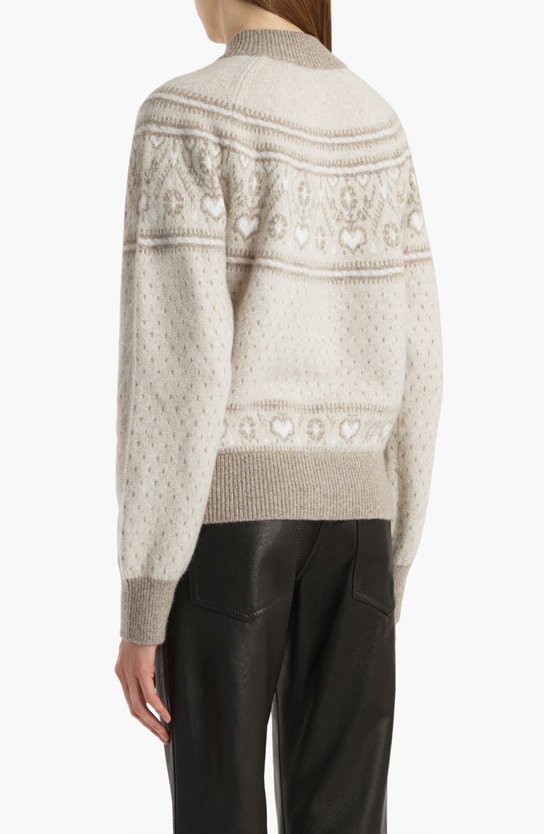 Khaite Marc Fair Isle Cashmere Cardigan, Alternate, color, Ecru Multi
