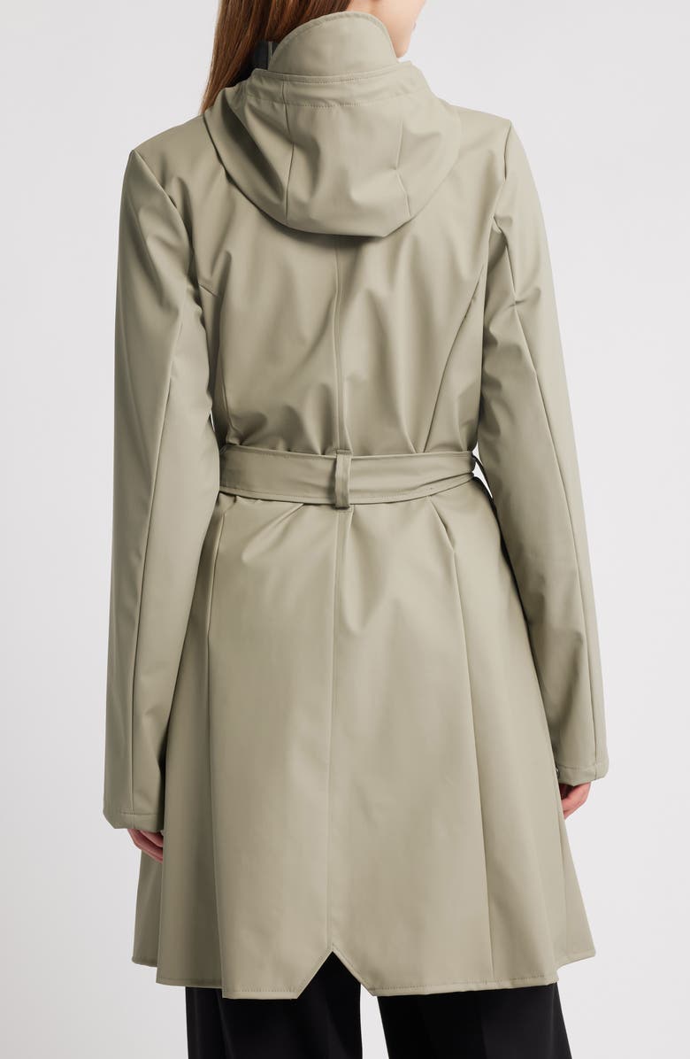 Rains Curve Waterproof Belted Jacket, Alternate, color, Drift