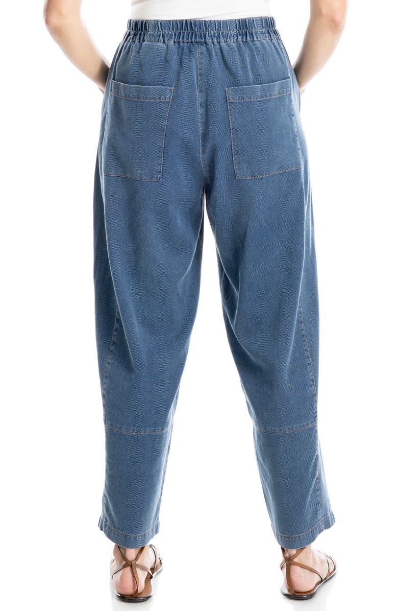 Pique Barrel Leg Ankle Pants