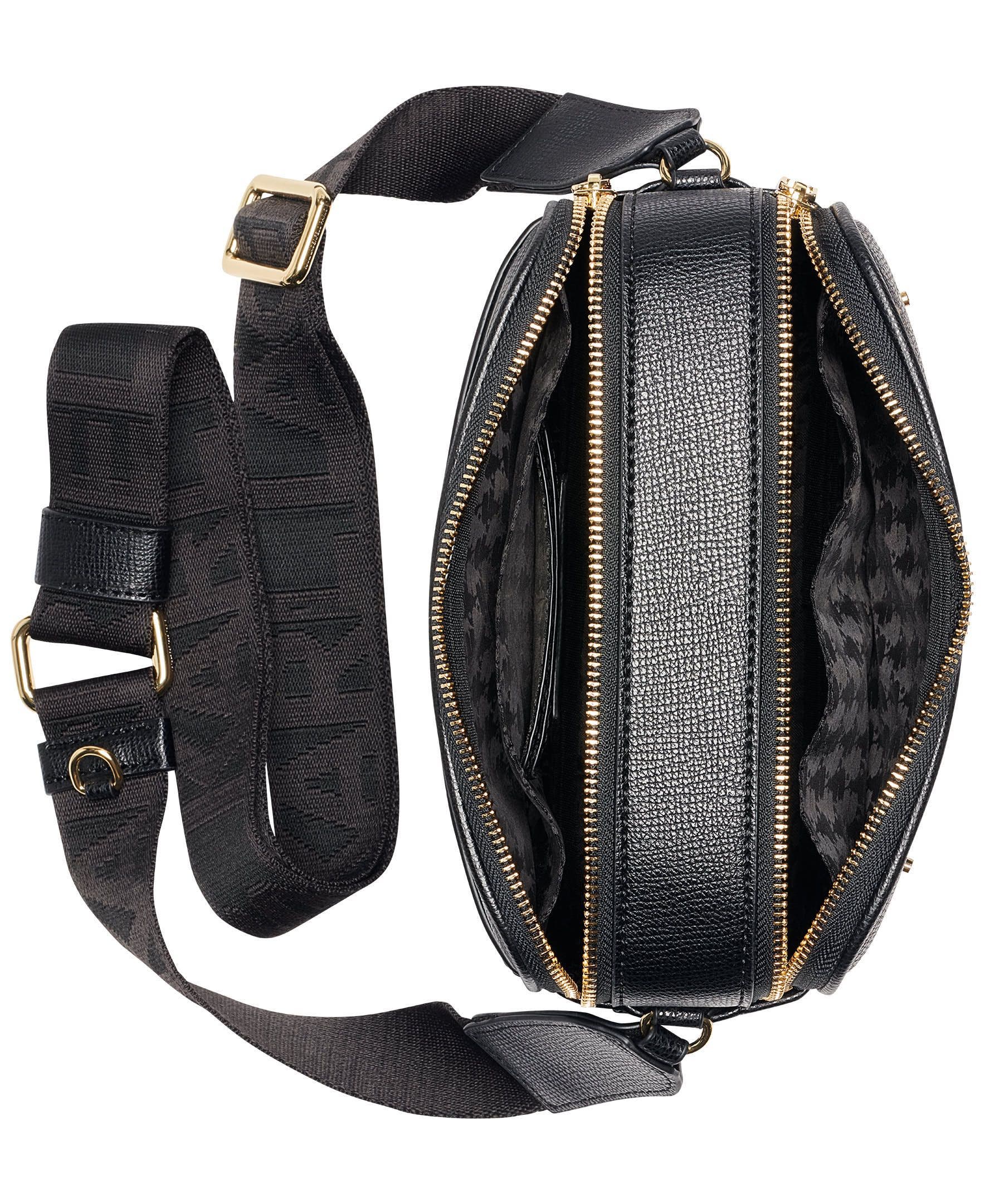 Printed Paris Crossbody, Alternate, color, Black/Gold
