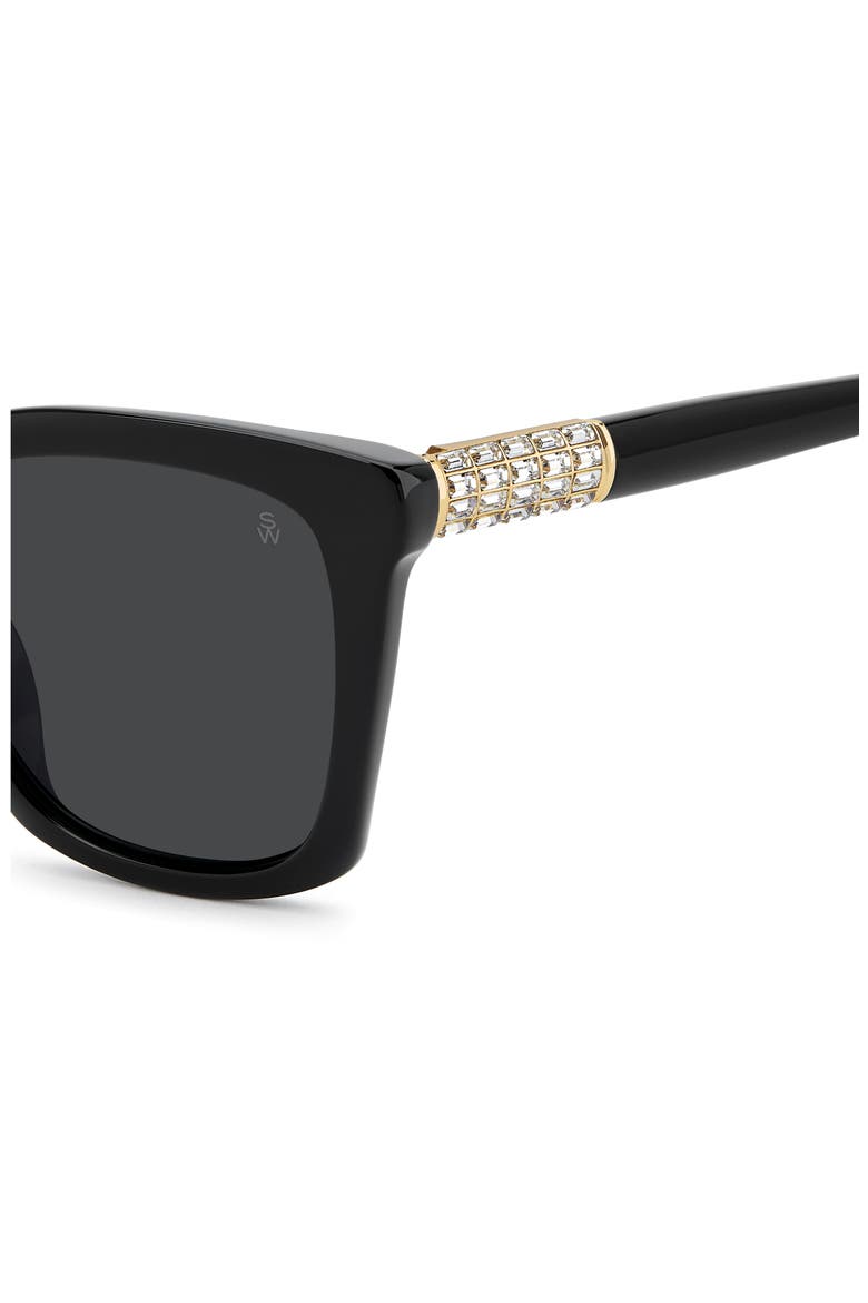 WZN 8032/G/S 54mm Rectangular Sunglasses, Alternate, color, BLACK/ GREY PZ AR