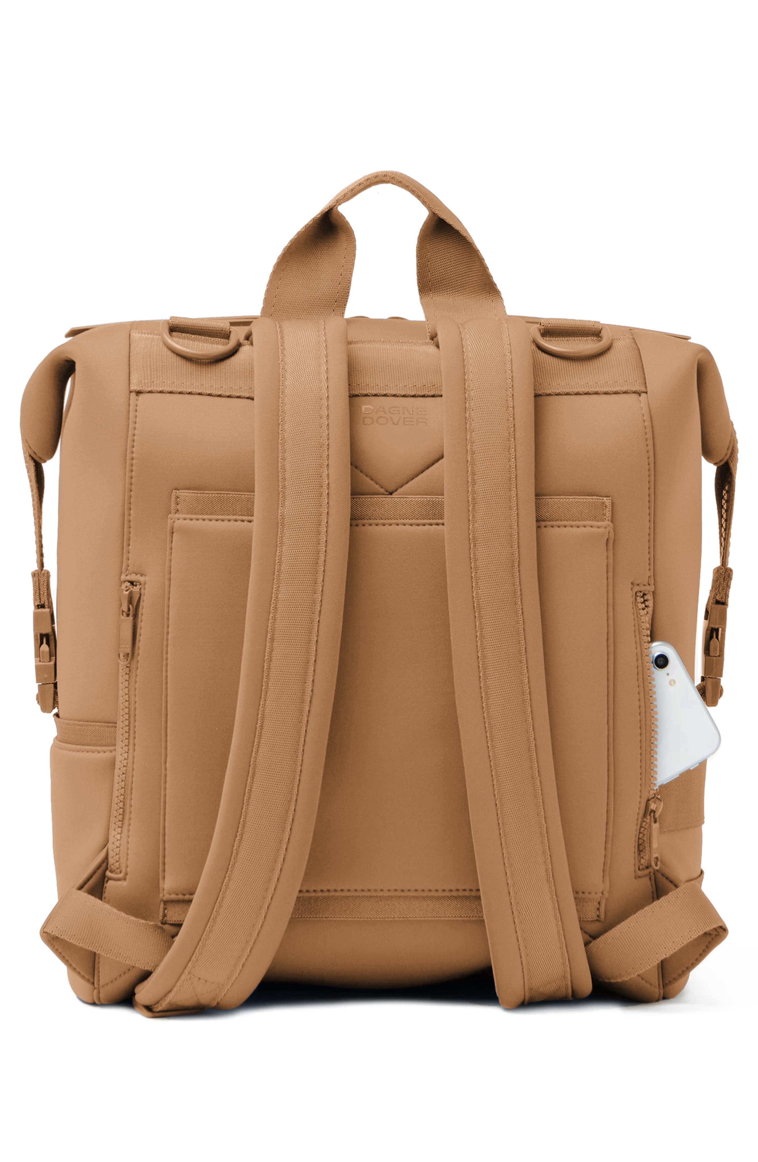 Dagne Dover Indi Large Water Resistant Scuba Knit Diaper Backpack, Alternate, color, Camel