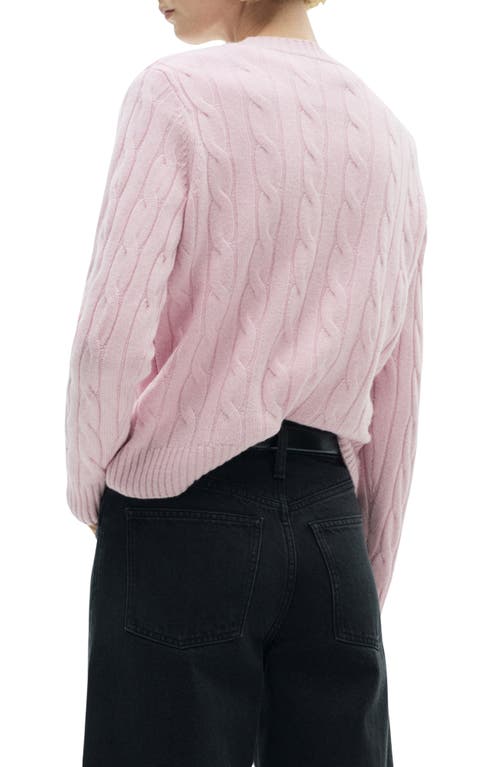 Mango Cable Stitch Wool Sweater In Pink
