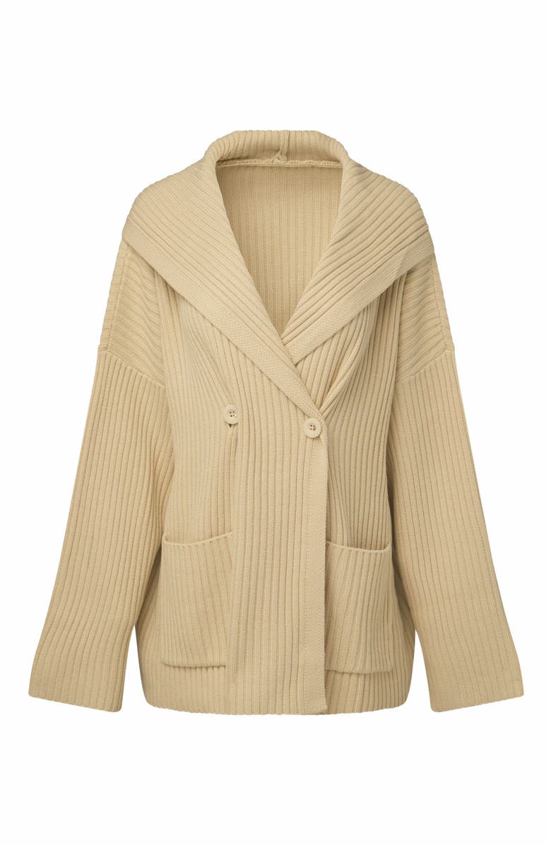 WeWoreWhat Double Breasted Cardigan, Main, color, Wheat