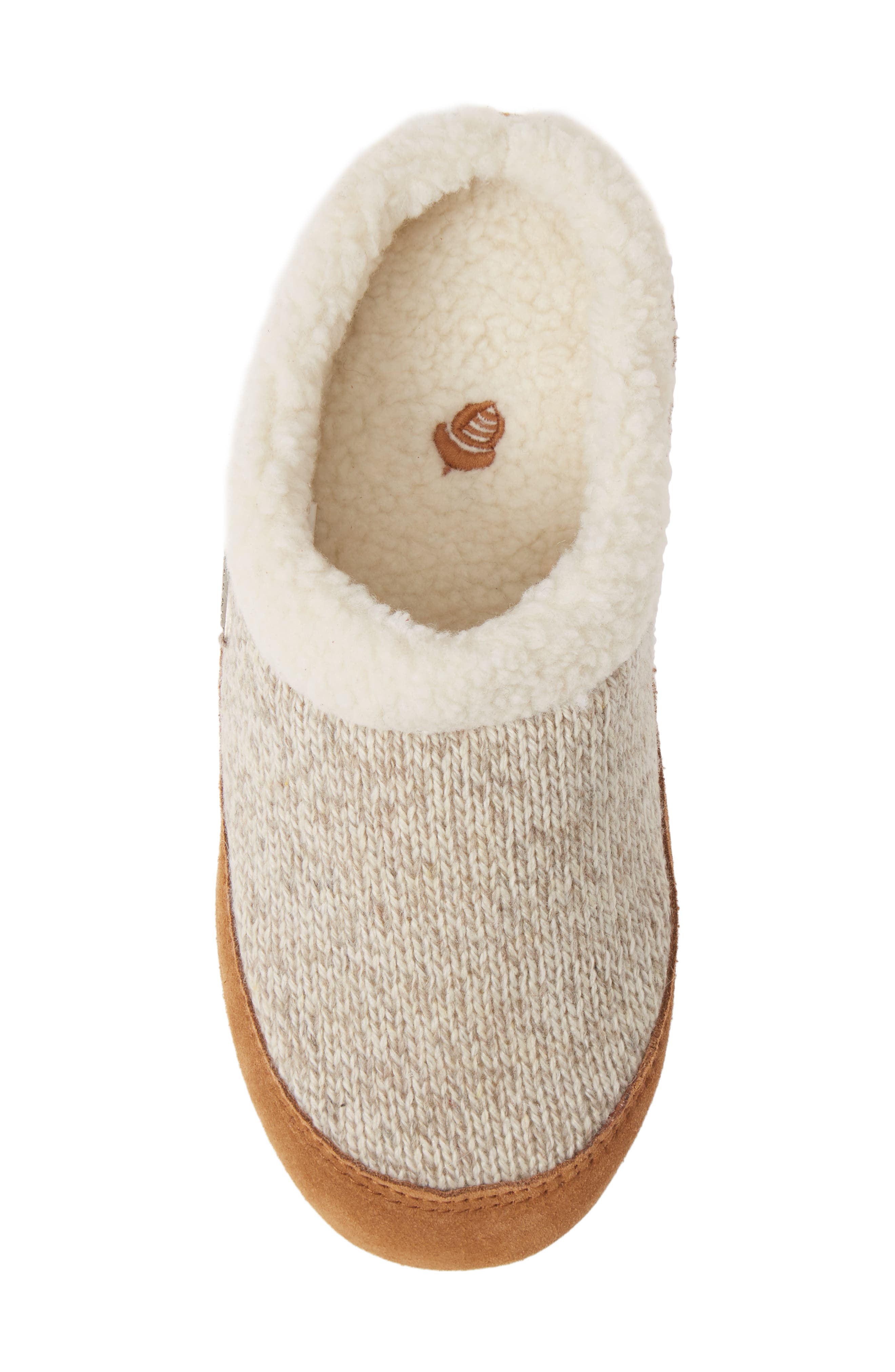 Faux Fur Mule Slipper, Alternate, color, OATMEAL HEATHERED WOOL