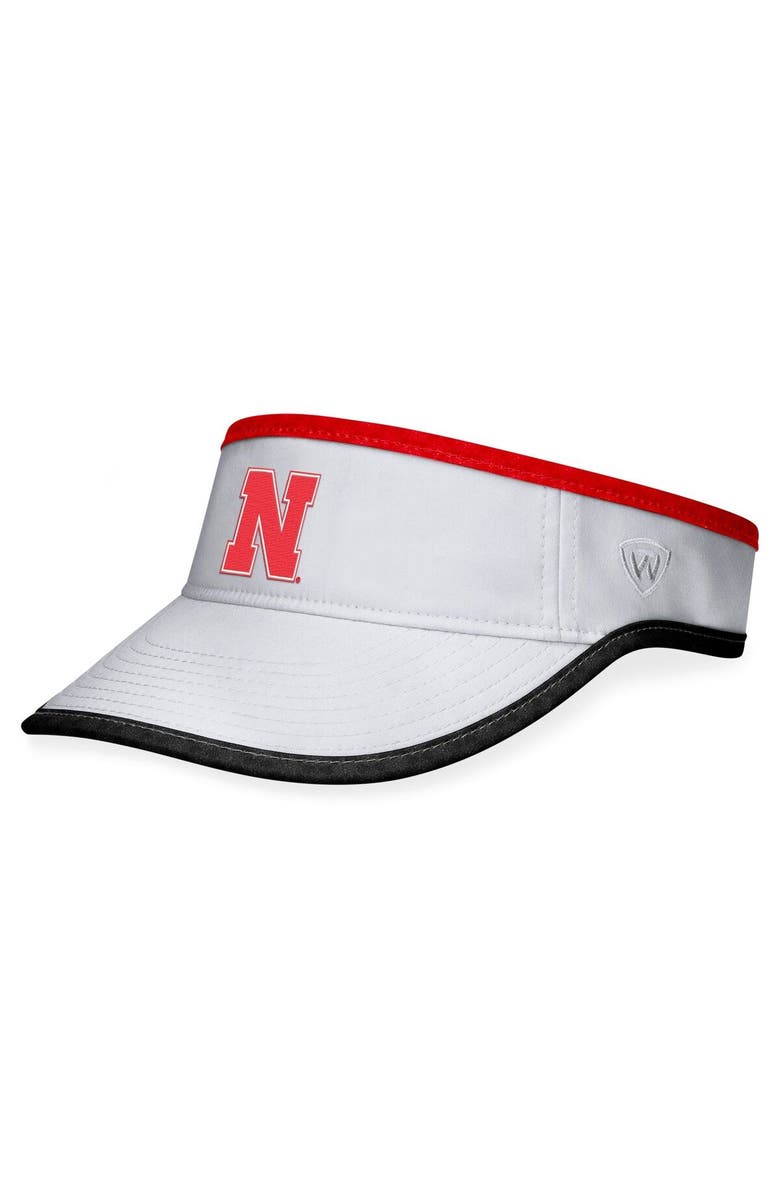 TOP OF THE WORLD Men's Top of the World White Nebraska Huskers Daybreak Adjustable Visor, Main, color, 