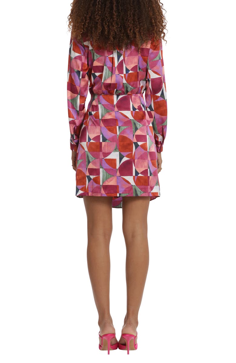 DONNA MORGAN FOR MAGGY Geo Print Long Sleeve Wrap Shirtdress, Alternate, color, 