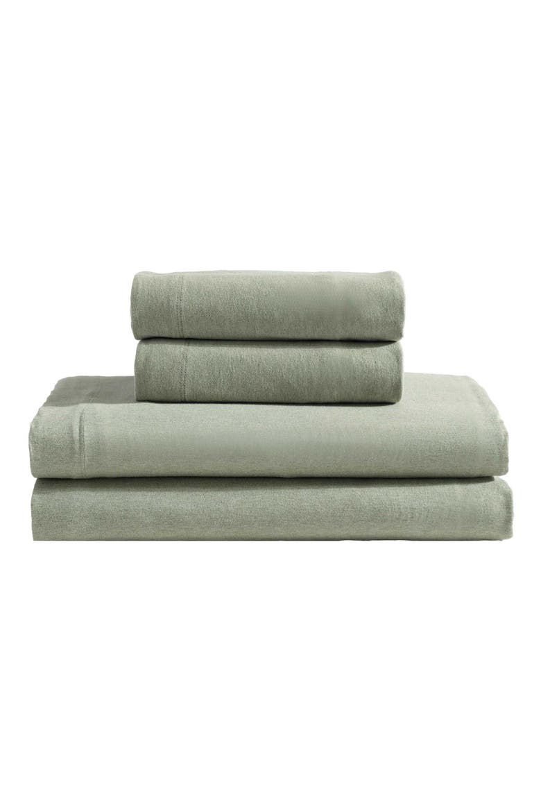 Modern Mélange Cotton Blend Sheet Set, Main, color, PASTEL GREEN