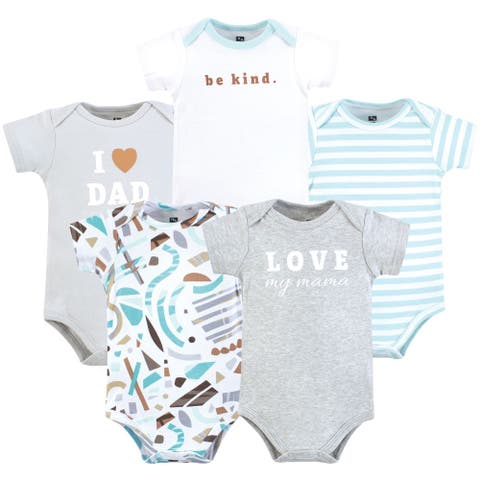 Five-Piece Set of Cotton Infant All-in-One Bodysuits