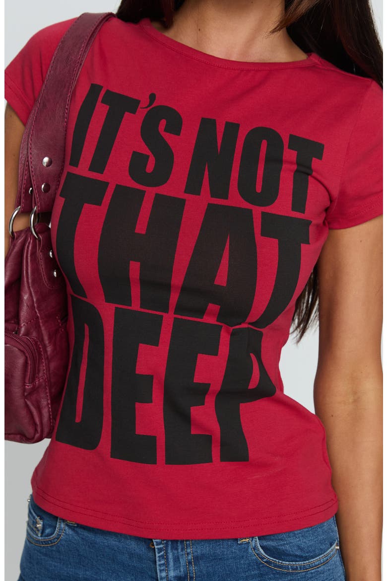 It's Not That Deep Graphic Baby Tee, Alternate, color, RED