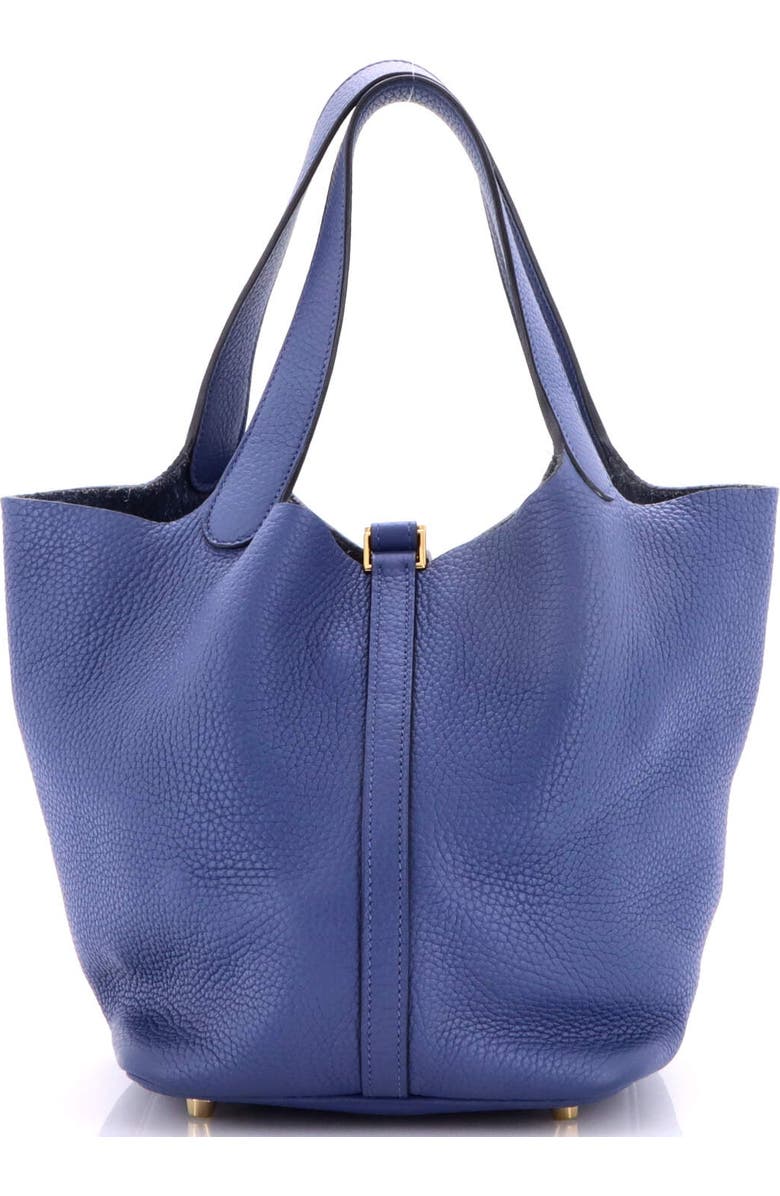 Pre-Owned Hermes Picotin Lock Bag Clemence MM, Alternate, color, Bleu Brighton