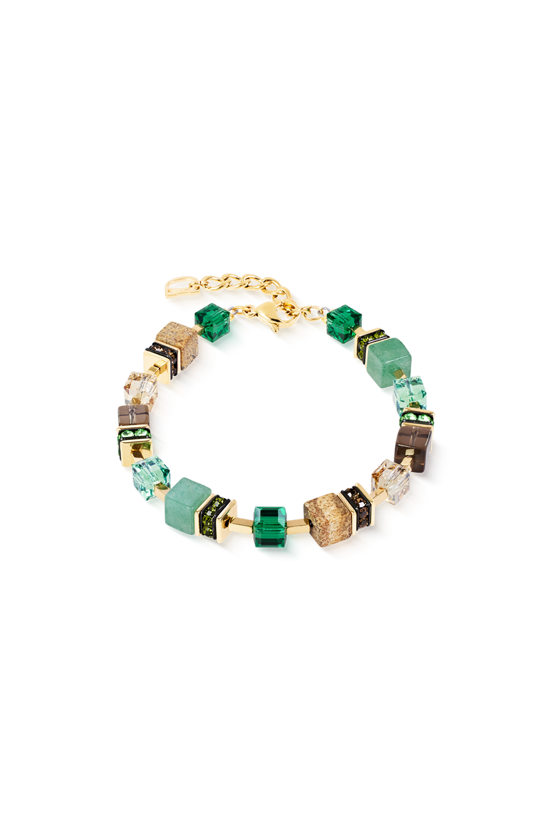 GeoCUBE® Precious Statement Bracelet Emerald Garden, Main, color, Green-Gold