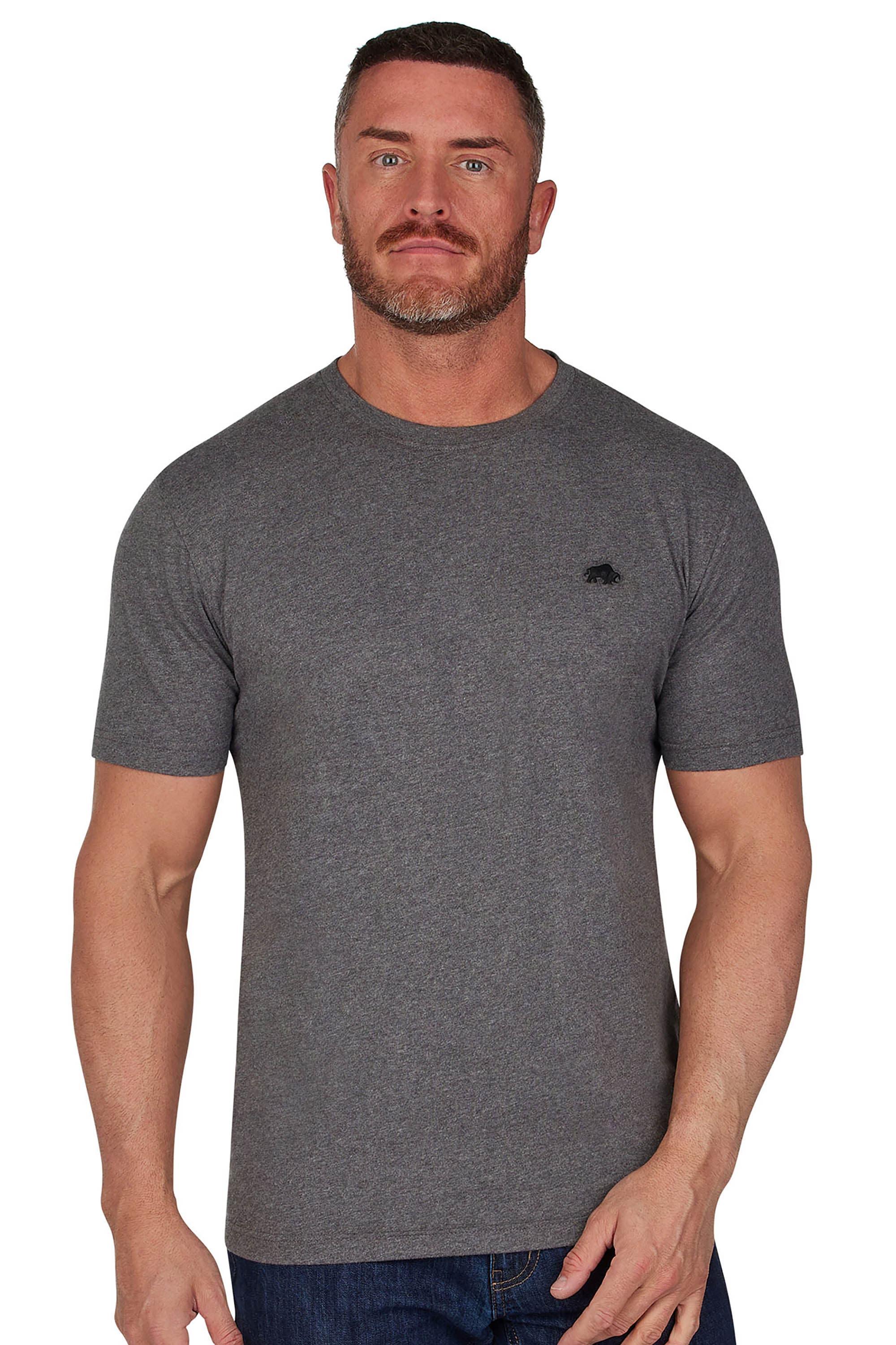 Raging Bull Classic Short Sleeve Crew Neck T-Shirt in Charcoal 