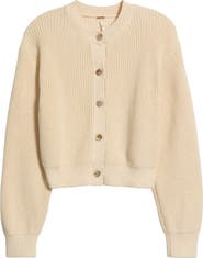 Free People Vienna Rib Button Front Cardigan