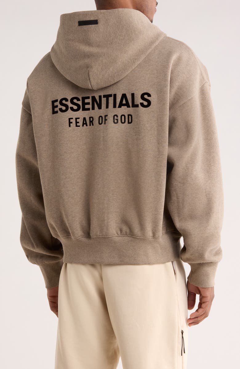 Fear of God Essentials Classic Fit Fleece Zip-Up Hoodie, Alternate, color, Concrete/Dark Concrete Heather