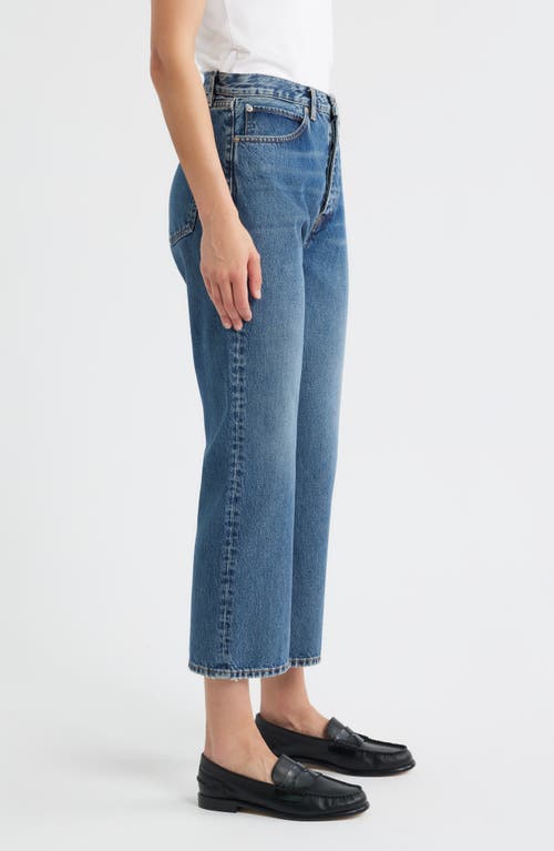 Frame The Vertical High Waist Ankle Relaxed Straight Leg Jeans In Blue