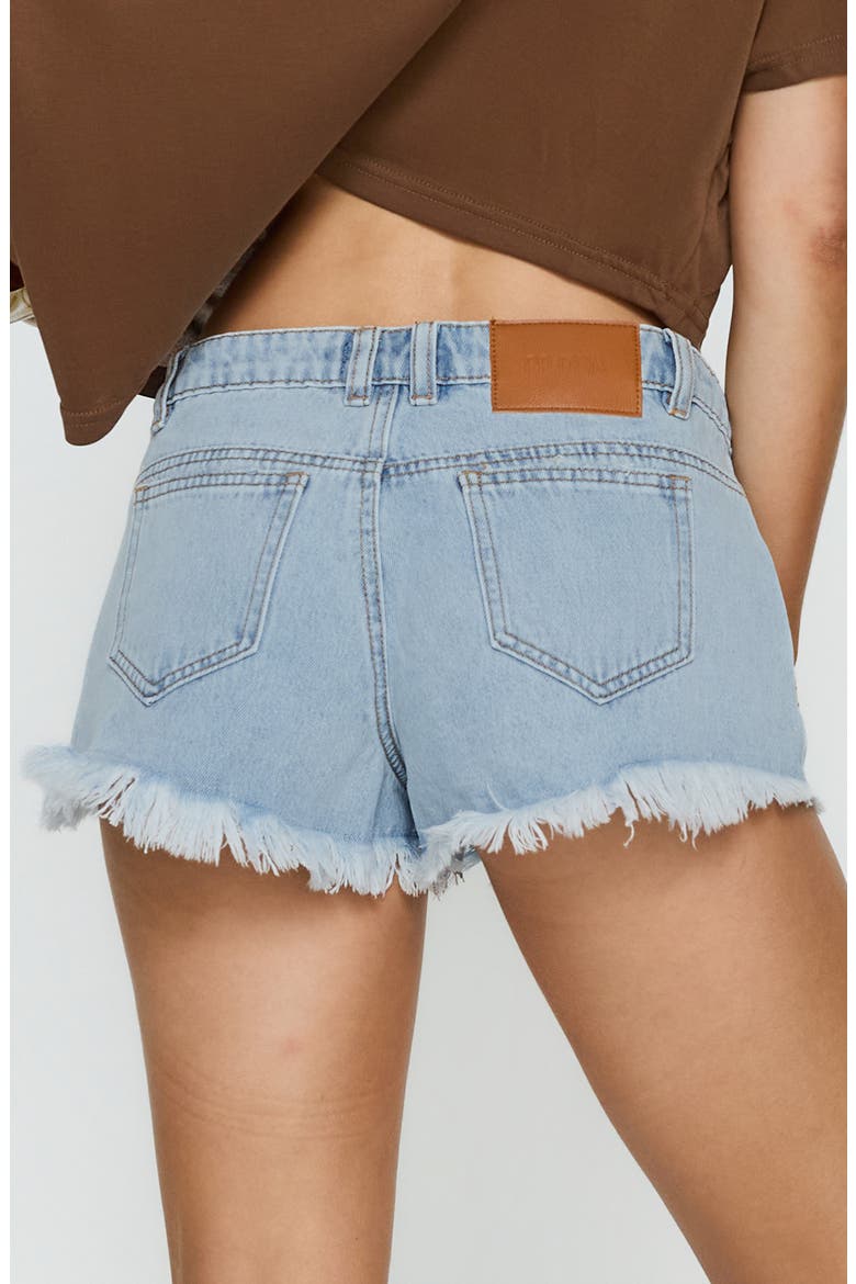 Posse Cutoff Denim Micro Shorts, Alternate, color, LIGHT BLUE WASH