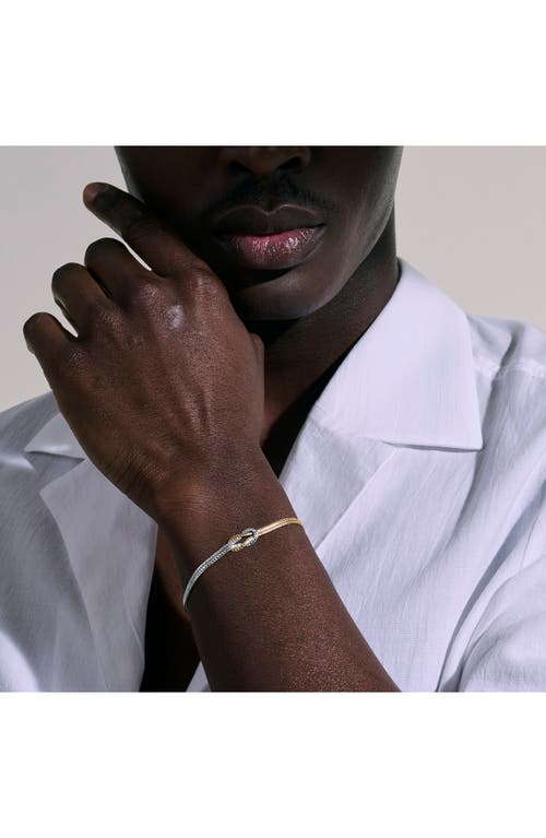 John Hardy 14kt Yellow Gold And Silver Manah 1.8mm Double-row Bracelet In Multi