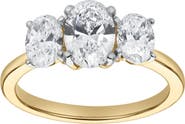LuvMyJewelry Delila 14K Gold Oval Cut Lab Grown Diamond Trinity Ring - 2 ct