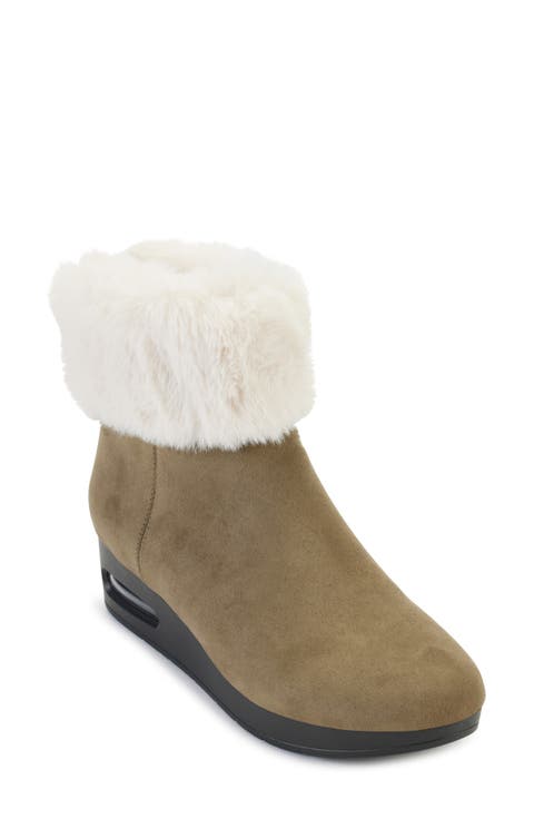 Faux Fur Wedge Bootie (Women)