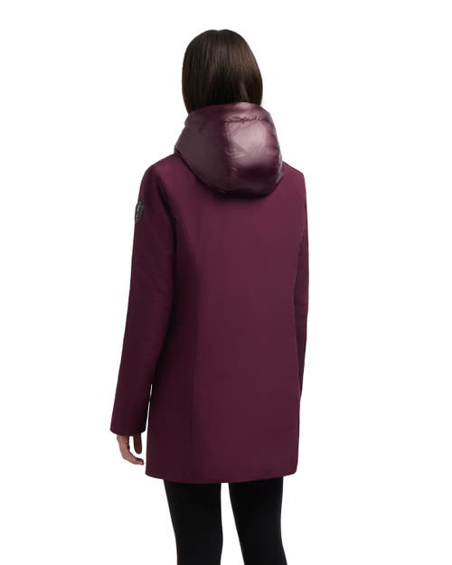 Pajar Nova Mixed Media 3-in-1 Coat With Fixed Hood In Purple