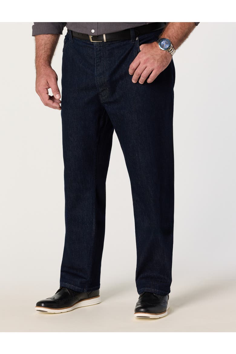 Big & Tall  Straight-Fit Tech Jeans, Main, color, DARK WASH
