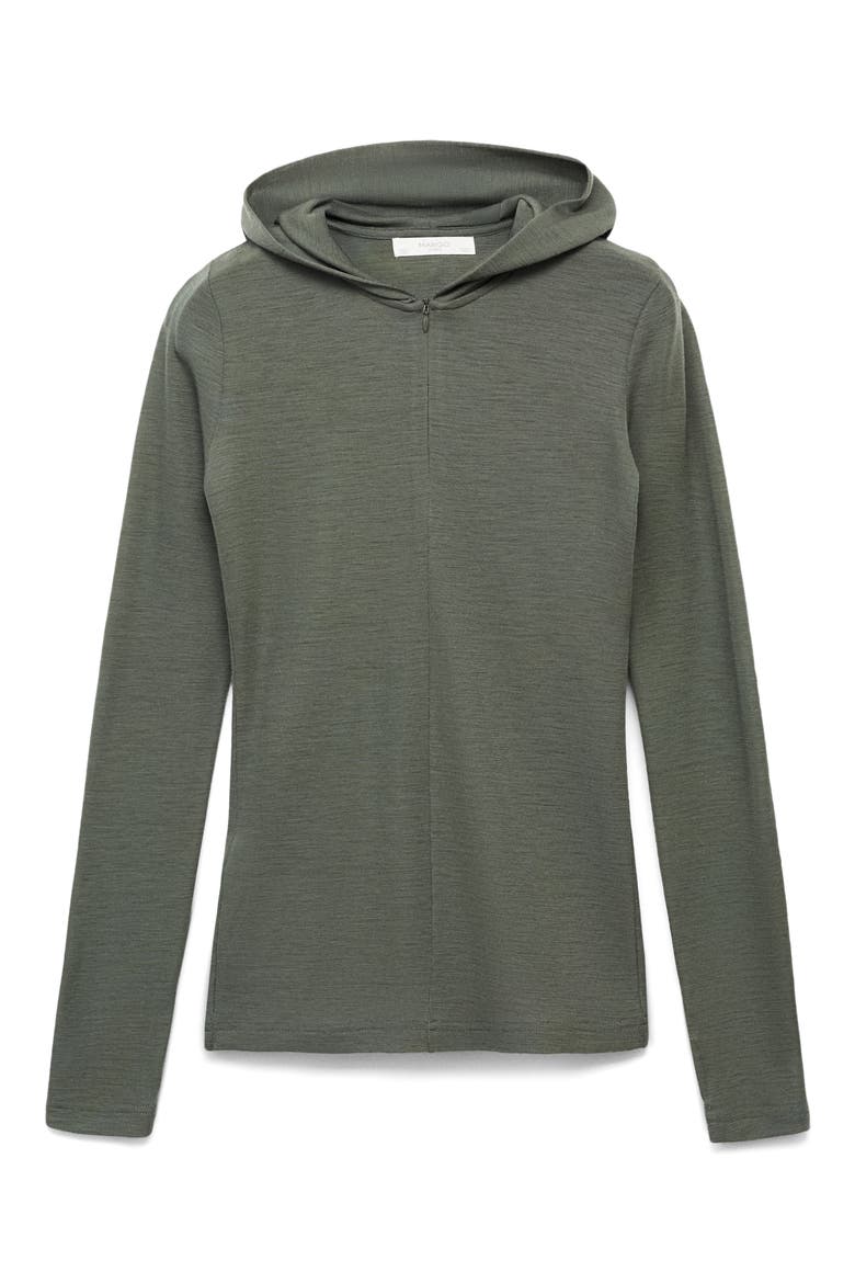 Wool Zip Hoodie, Alternate, color, GREEN