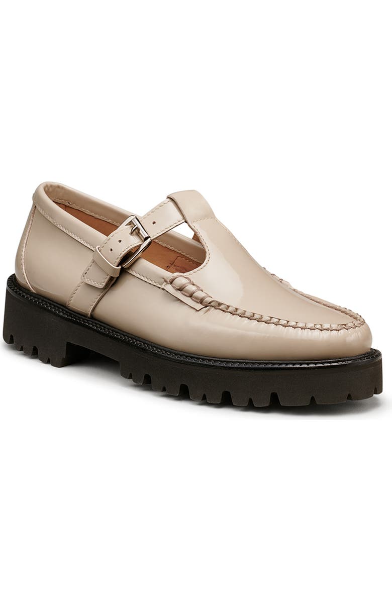 G.H.BASS Weejuns<sup>®</sup> Mary Jane Moc Toe Lug Sole Loafer, Main, color, Beige Patent