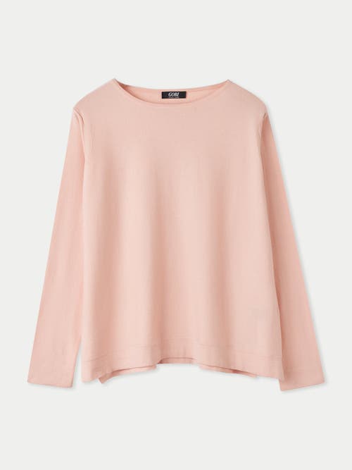 Gobi Mongolian Cashmere Boatneck Cotton Silk Cashmere Sweater In Primrose Pink