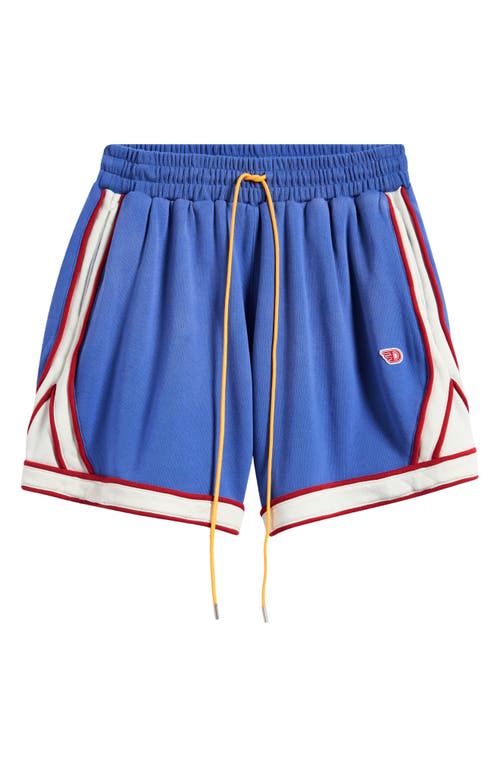 Diet Starts Monday Warm Up Tie Waist Shorts In Blue/cream