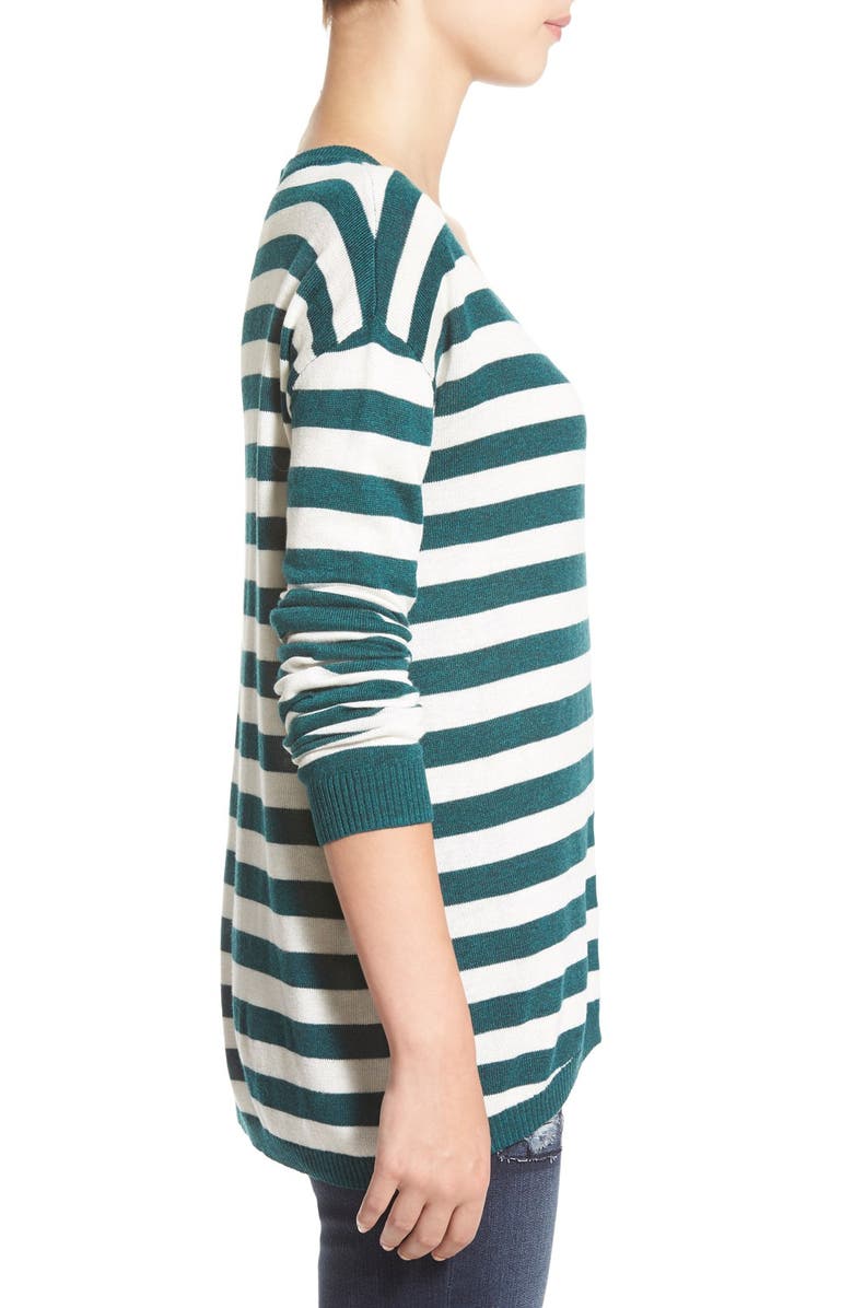 BP. Stripe Scoop Neck Pullover, Alternate, color, Teal Cyrus Alice Stp
