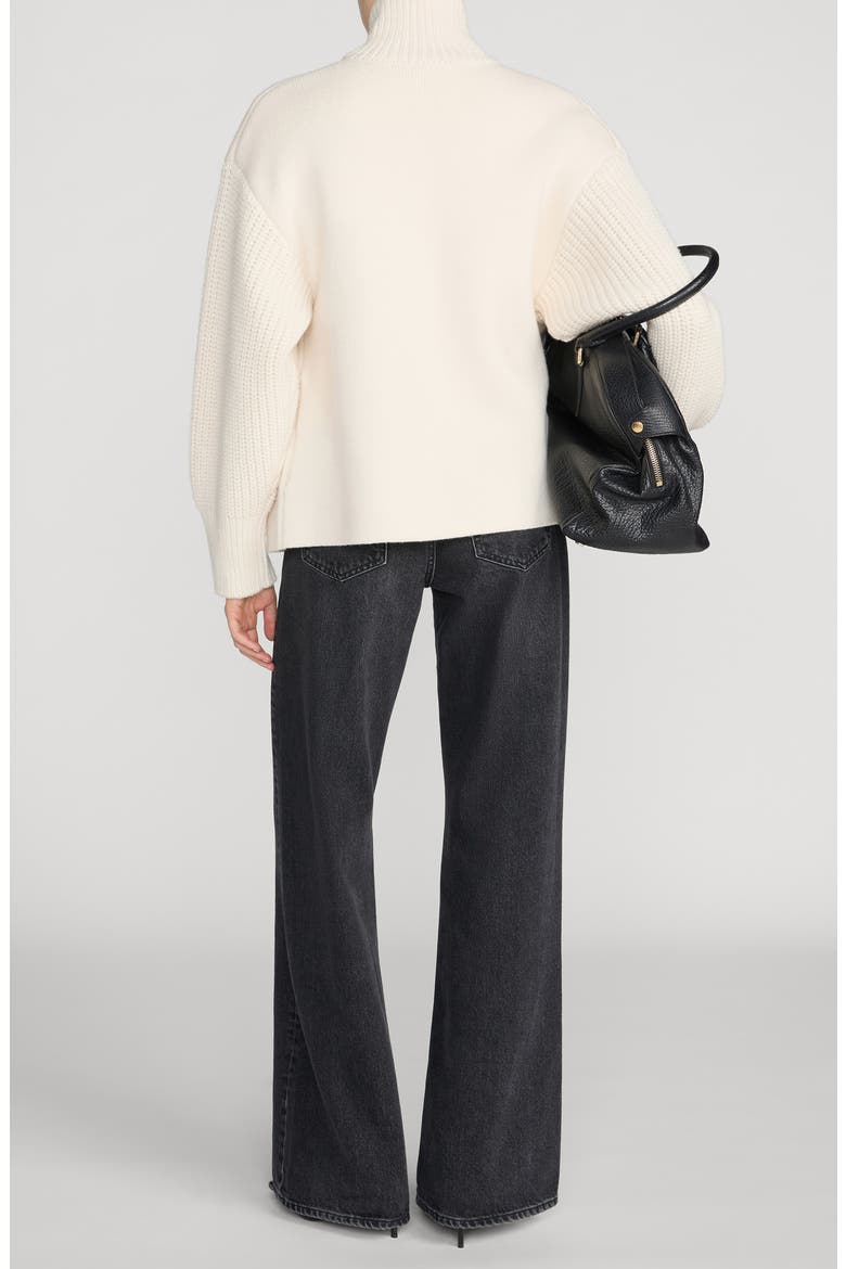 The Cropped Jacquard Coat, Alternate, color, ECRU