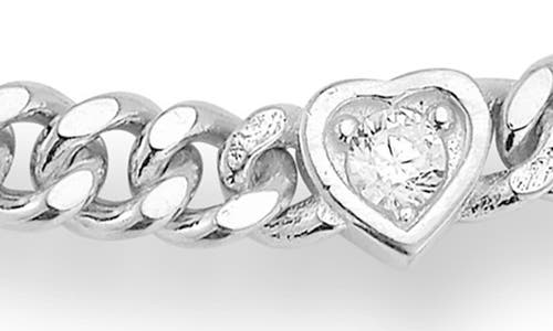 Chloe & Madison Chloe And Madison Heart Station Curb Chain Bracelet In Silver