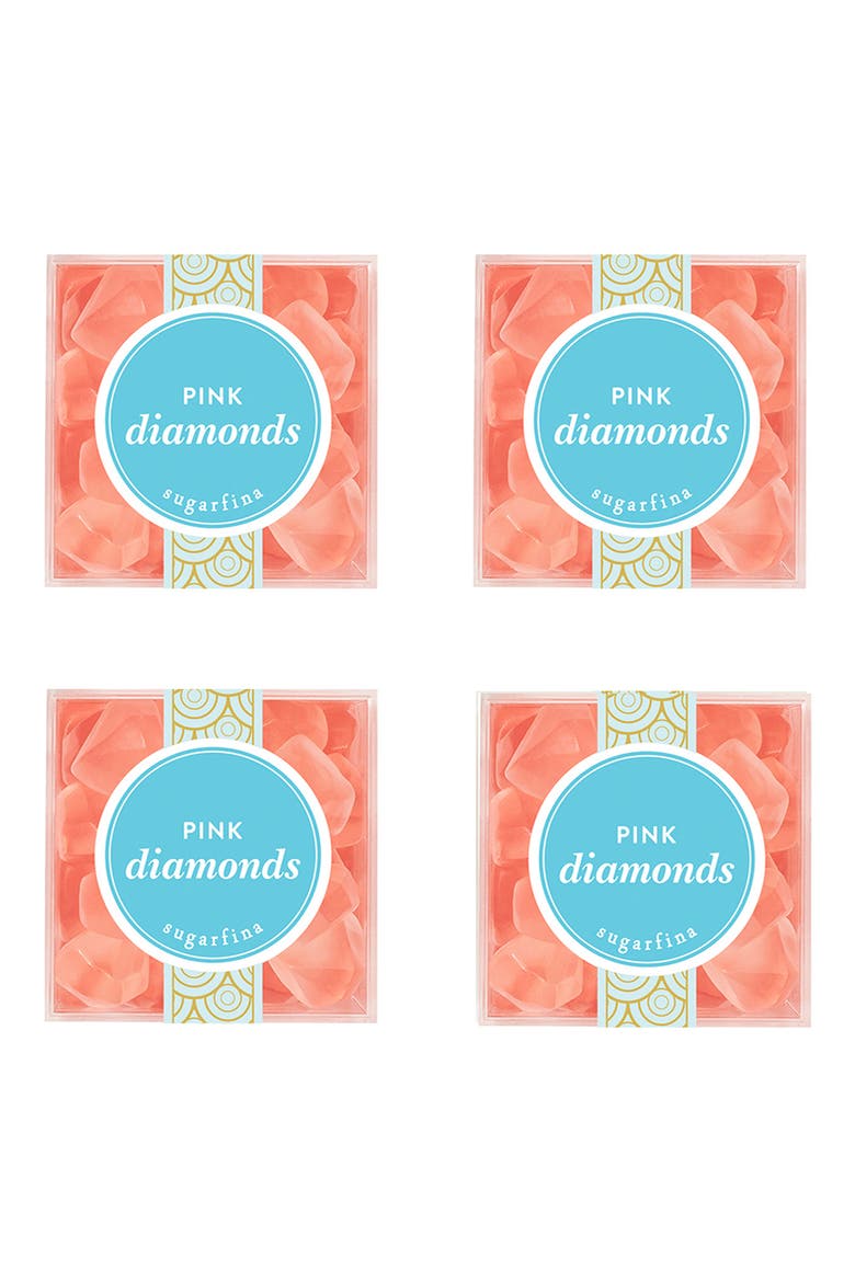 Pink Diamonds Set of 4 Candy Cubes, Main, color, NO COLOR