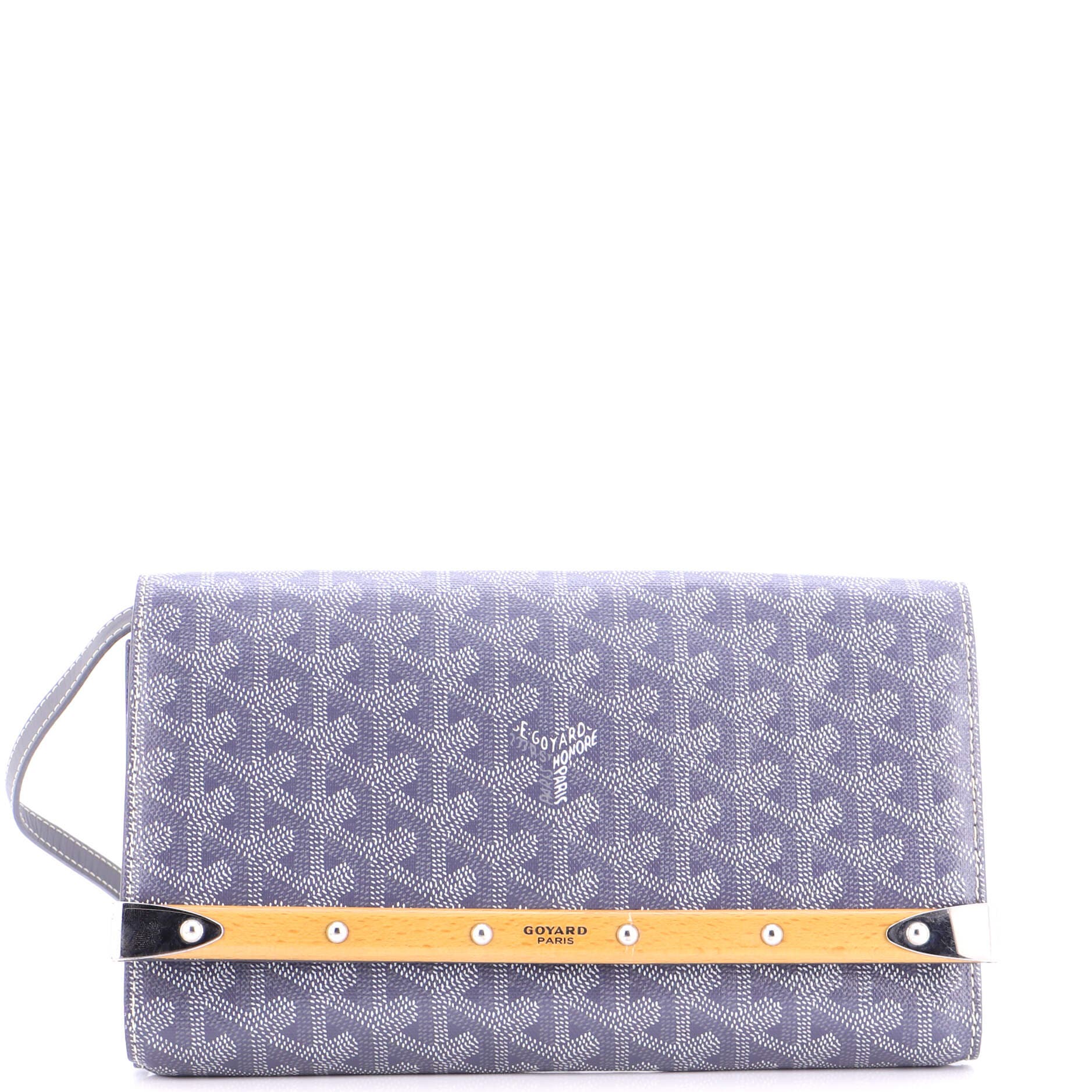 Monte Carlo Clutch with Strap Coated Canvas PM, Main, color, Grey