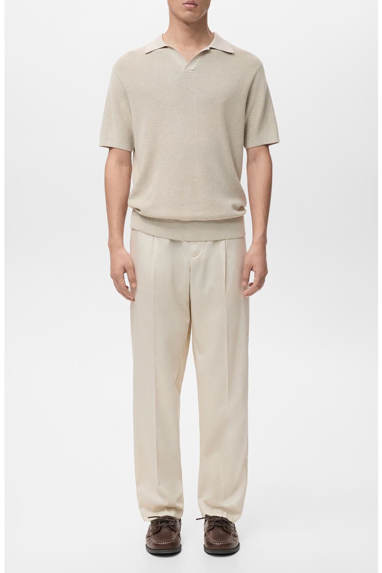 Structured Knit Polo, Alternate, color, BEIGE