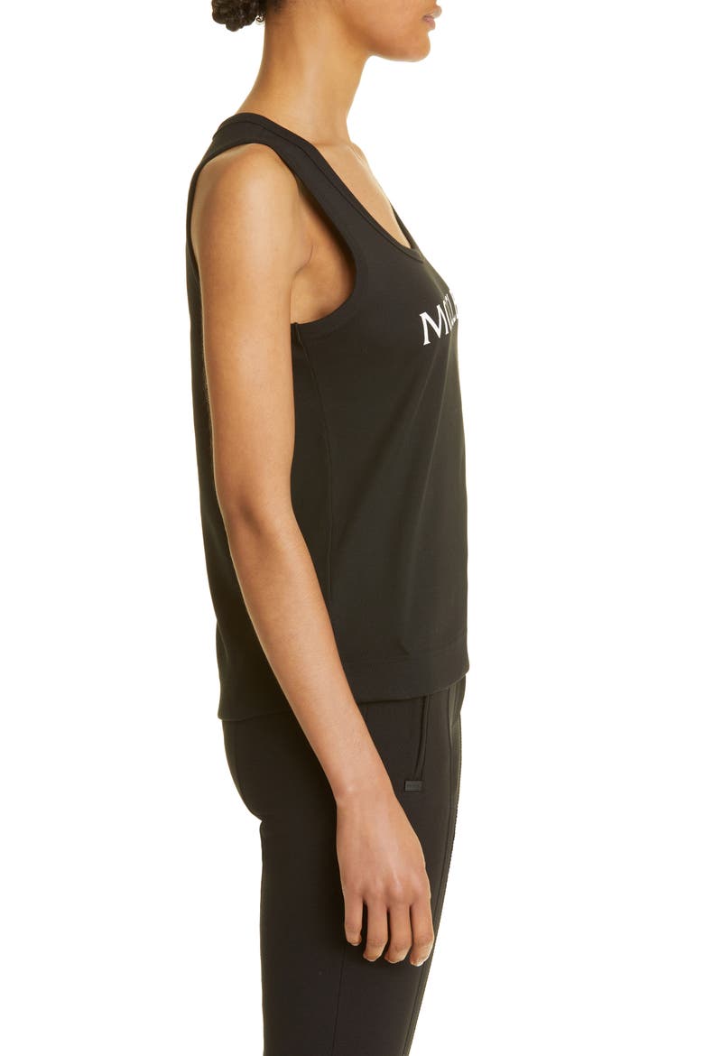 Logo Cotton Rib Tank Top, Alternate, color, BLACK