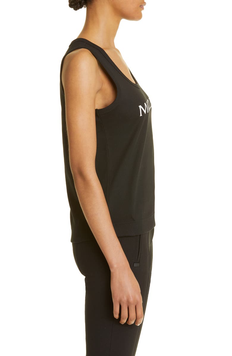 Moncler Logo Cotton Rib Tank Top, Alternate, color,