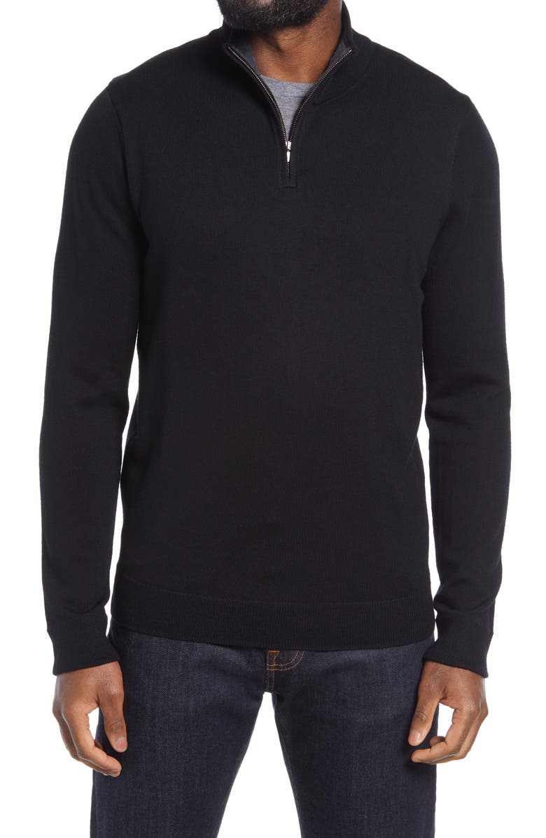 Nordstrom Washable Merino Quarter Zip Sweater, Main, color,